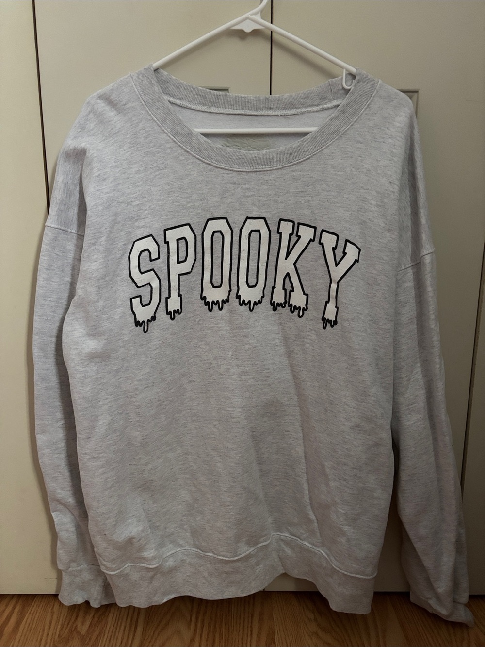 Light Gray 'Spooky' Crewneck Sweatshirt